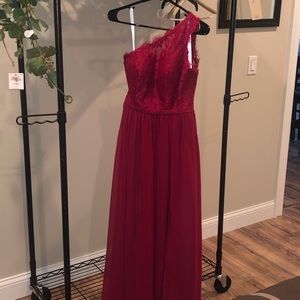 Size A4 Burgundy Demi Dress from Azazie!